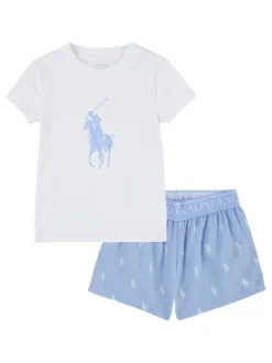 Polo Ralph Lauren Bleu - - Ensemble pyjama - T-shirt et short avec logo en forme de poney Online