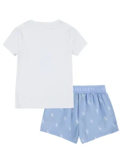 Polo Ralph Lauren Bleu - - Ensemble pyjama - T-shirt et short avec logo en forme de poney Online
