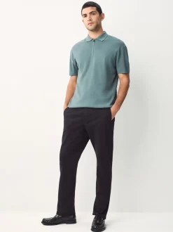 Next Bleu - Polos N. Premium Décontracté en maille à manches courtes Milieu Best