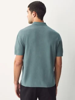 Next Bleu - Polos N. Premium Décontracté en maille à manches courtes Milieu Best