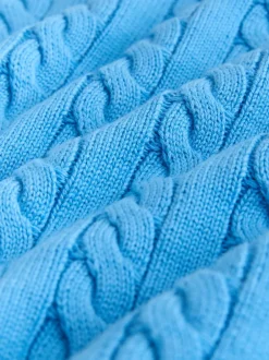 Next - Pull à col rond en maille torsadée (3-16ans) Bleu New