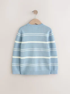 Next Bleu - Pull à Rayure Col Rayé  100% Coton (3-16ans) Best