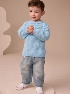 Next Bleu - Pull col rond en maille (3mois-7ans)