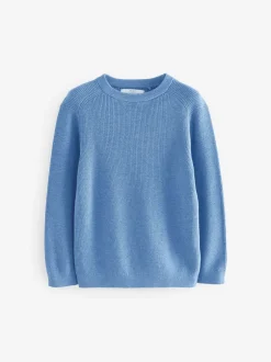 Next - Pull en maille col rond en coton (3-16ans) Bleu Online