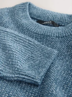 Next - Pull utilitaire en maille à col rond (3-16ans) Bleu Clearance