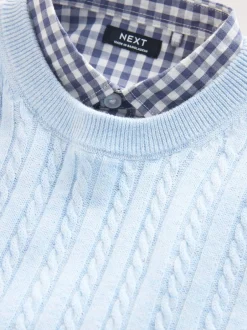 Next Bleu - Pulls de chemises en maille torsade (3mois-7ans) Best