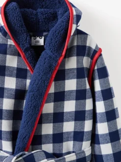 Cotton On Bleu - Robe de chambre à capuche en coton Outlet