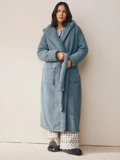 Next Bleu - Robe de chambre en peluche Outlet
