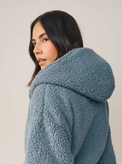 Next Bleu - Robe de chambre en peluche Outlet