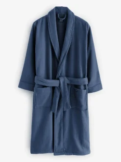 Savile Row Company Bleu - Robe de chambre gaufrée en coton avec doublure en éponge Hot