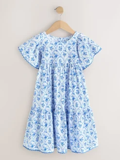 Next Bleu - Robe Fleuri manches ange (3-16ans) Online