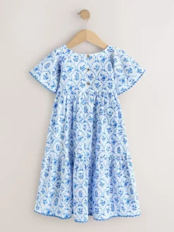 Next Bleu - Robe Fleuri manches ange (3-16ans) Online