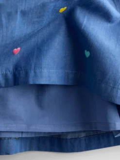 Jojo Maman Bébé Bleu - Robe Fleuri Brodée à manches à volants Hot