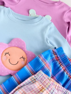 Next Bleu / Rose Personnage - Bas tissé à carreaux Pyjama 2 Lot (9mois-10ans) New