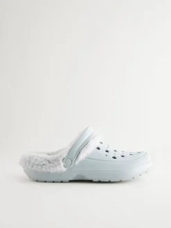 Next Bleu - Sabots doublés de fausse fourrure chaussons femme Discount