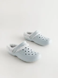 Next Bleu - Sabots doublés de fausse fourrure chaussons femme Discount