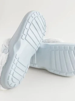 Next Bleu - Sabots doublés de fausse fourrure chaussons femme Discount