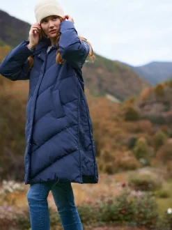 Seraphine Bleu - Long Chevron 3 en 1 Manteau de grossesse et de portage pour bébé Sale