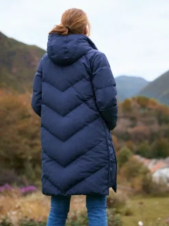 Seraphine Bleu - Long Chevron 3 en 1 Manteau de grossesse et de portage pour bébé Sale