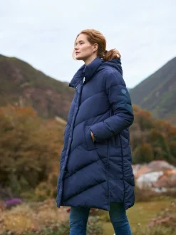 Seraphine Bleu - Long Chevron 3 en 1 Manteau de grossesse et de portage pour bébé Sale