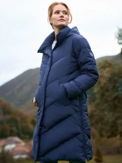 Seraphine Bleu - Long Chevron 3 en 1 Manteau de grossesse et de portage pour bébé Sale