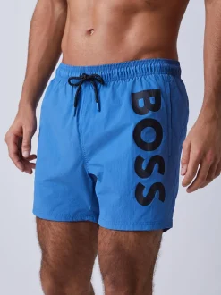 BOSS Bleu - Short de bain Octopus à logo Hot