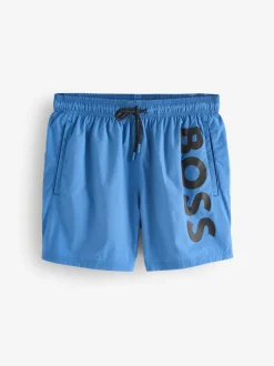 BOSS Bleu - Short de bain Octopus à logo Hot