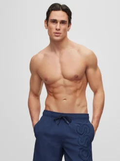 BOSS Bleu - Short de bain Whale doublé avec logo