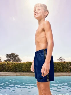 Nike Bleu - Short de volley Swim Logo Tape 4 Inch Hot