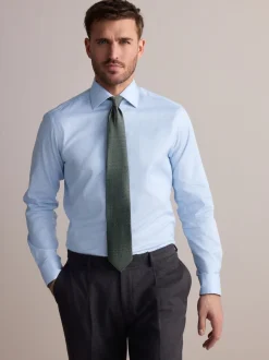 Next Bleu - Slim Fit (Slim Fit) - Signature 100% coton avec chemise élégante texturée Clearance