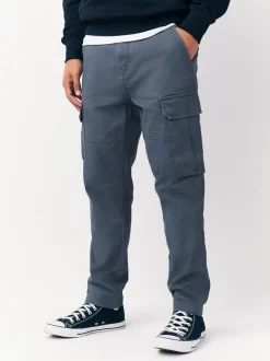 Next Bleu - Slim Fit (Slim Fit) - Pantalon cargo stretch en coton New