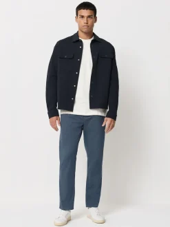 Next Bleu - Slim Fit (Slim Fit) - Pantalons Chinos extensibles plissés avec taille élastique Online