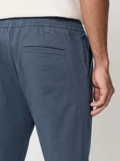 Next Bleu - Slim Fit (Slim Fit) - Pantalons Chinos extensibles plissés avec taille élastique Online