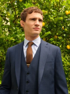 Next Bleu - Slim Fit (Slim Fit) - Veste de costume texturée en laine Blend Clearance