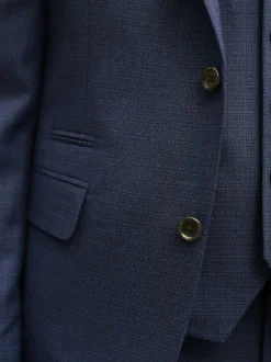 Next Bleu - Slim Fit (Slim Fit) - Veste de costume texturée en laine Blend Clearance