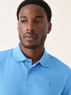 Next - Slim Fit (Slim Fit) - Polo Manches courtes Pique Bleu Clearance