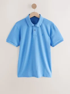 Next - Slim Fit (Slim Fit) - Polo Manches courtes Pique Bleu Clearance