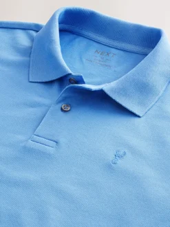 Next - Slim Fit (Slim Fit) - Polo Manches courtes Pique Bleu Clearance