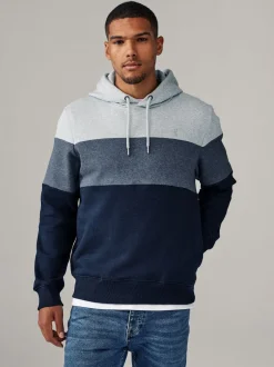 Next Bleu - Sweat à capuche à enfiler - Sweat-shirt color block Outlet