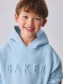 Baker by Ted Baker Bleu - Sweat à capuche oversize en relief Clearance
