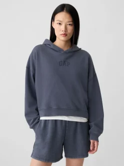 Gap Bleu - Sweat à capuche décontracté raccourci à mini logo Hot