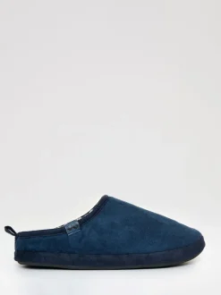 Threadbare Bleu - Faux suède Chaussons mule doublés de fausse fourrure Hot