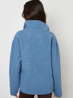 Threadbare - Half Zip Borg Fleece Bleu Best