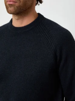 Threadbare Bleu - Pulls ras du cou en maille côtelée à manches raglan Hot