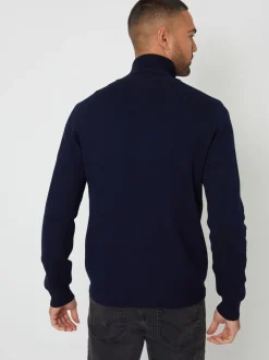 Threadbare - zippé en maille col cheminée Cardigan Bleu New