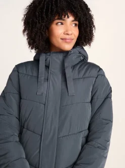 Tog 24 Bleu - Raleigh Thermal Padded À capuche Long Coat Online