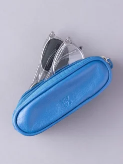 Lakeland Leather - Étui Lakeland en cuir à deux verres Bleu Sale