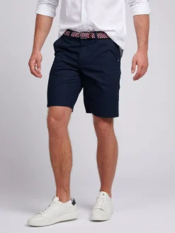 U.S. Polo Assn Bleu - US Polo Assn Short chino en lin Blend homme Outlet