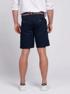U.S. Polo Assn Bleu - US Polo Assn Short chino en lin Blend homme Outlet