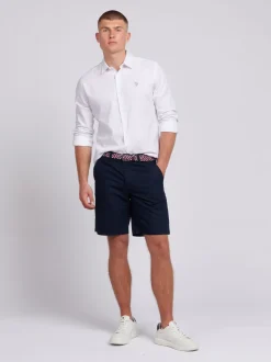 U.S. Polo Assn Bleu - US Polo Assn Short chino en lin Blend homme Outlet
